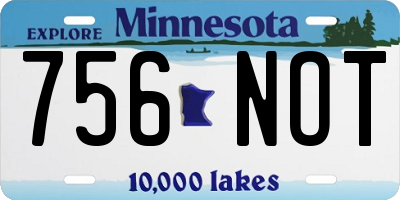 MN license plate 756NOT