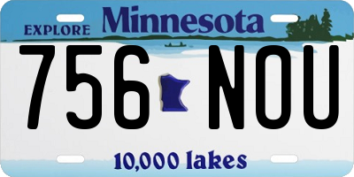 MN license plate 756NOU