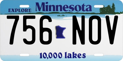 MN license plate 756NOV