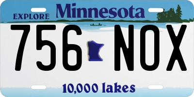 MN license plate 756NOX