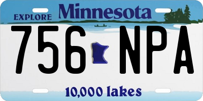 MN license plate 756NPA