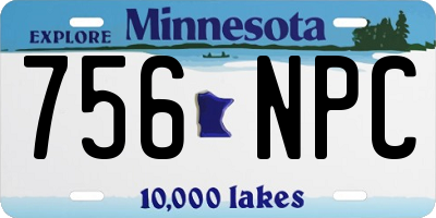 MN license plate 756NPC