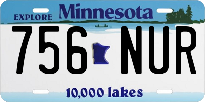 MN license plate 756NUR
