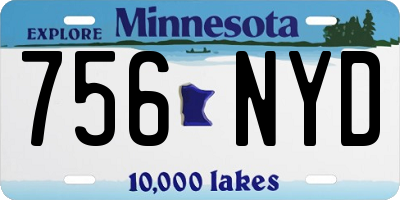 MN license plate 756NYD