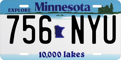 MN license plate 756NYU