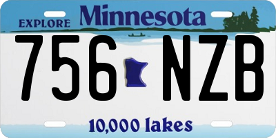MN license plate 756NZB