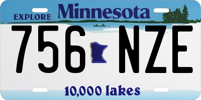 MN license plate 756NZE