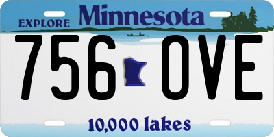 MN license plate 756OVE