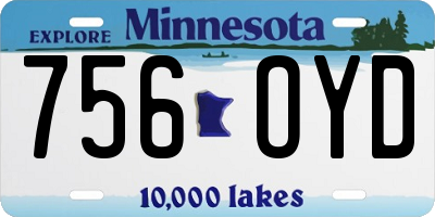MN license plate 756OYD