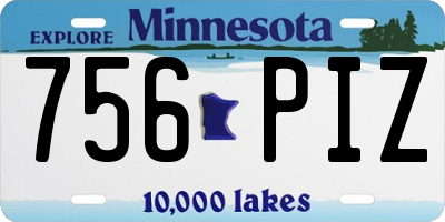 MN license plate 756PIZ