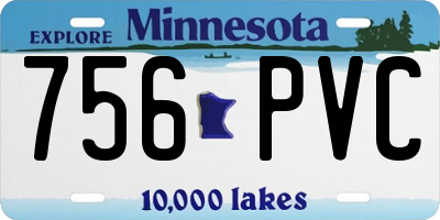 MN license plate 756PVC