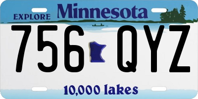 MN license plate 756QYZ