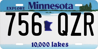 MN license plate 756QZR