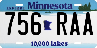 MN license plate 756RAA