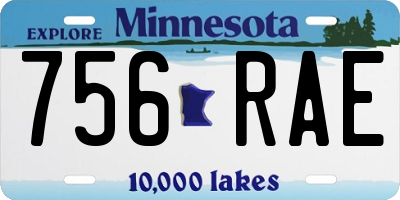 MN license plate 756RAE
