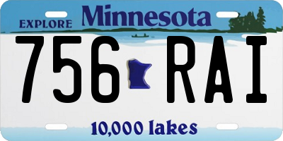 MN license plate 756RAI