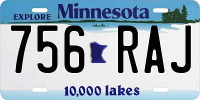 MN license plate 756RAJ