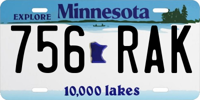 MN license plate 756RAK