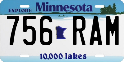 MN license plate 756RAM