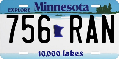 MN license plate 756RAN