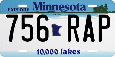 MN license plate 756RAP