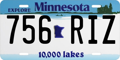 MN license plate 756RIZ