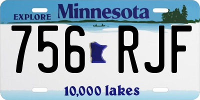 MN license plate 756RJF