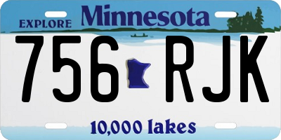 MN license plate 756RJK