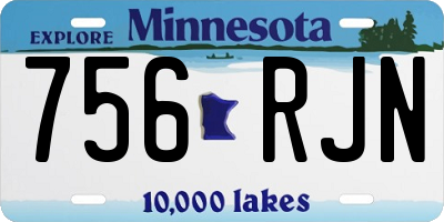 MN license plate 756RJN