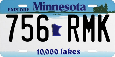 MN license plate 756RMK