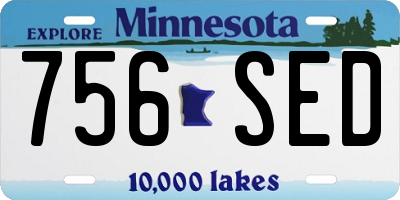 MN license plate 756SED
