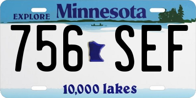 MN license plate 756SEF