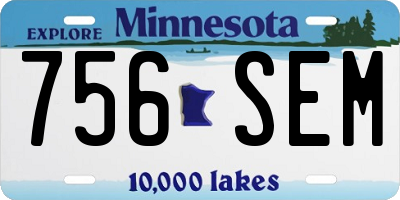 MN license plate 756SEM