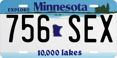 MN license plate 756SEX