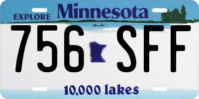MN license plate 756SFF