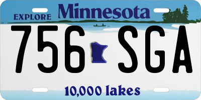 MN license plate 756SGA