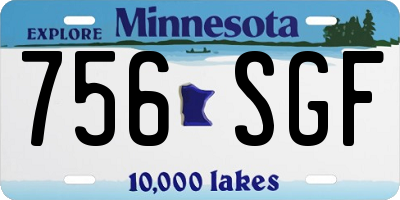 MN license plate 756SGF