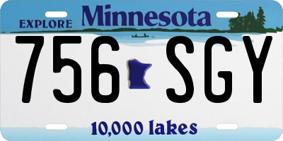 MN license plate 756SGY