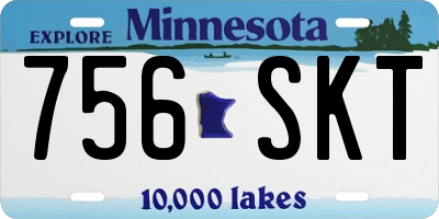 MN license plate 756SKT