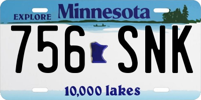 MN license plate 756SNK