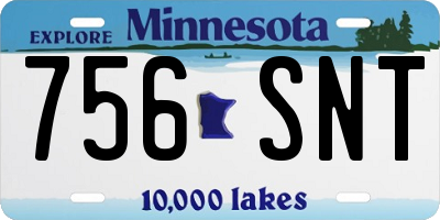 MN license plate 756SNT