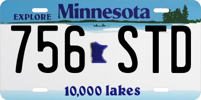 MN license plate 756STD