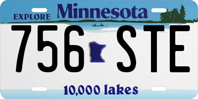 MN license plate 756STE