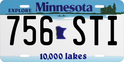 MN license plate 756STI