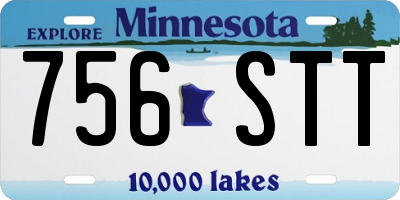 MN license plate 756STT