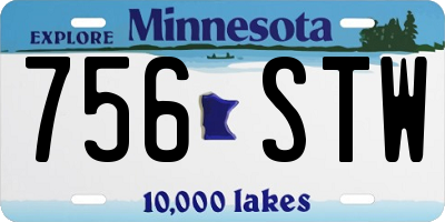 MN license plate 756STW