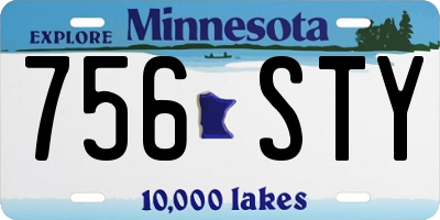 MN license plate 756STY