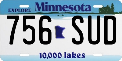 MN license plate 756SUD