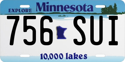 MN license plate 756SUI