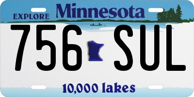 MN license plate 756SUL